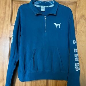 PINK Victoria's Secret Teal Half-Zip Pullover